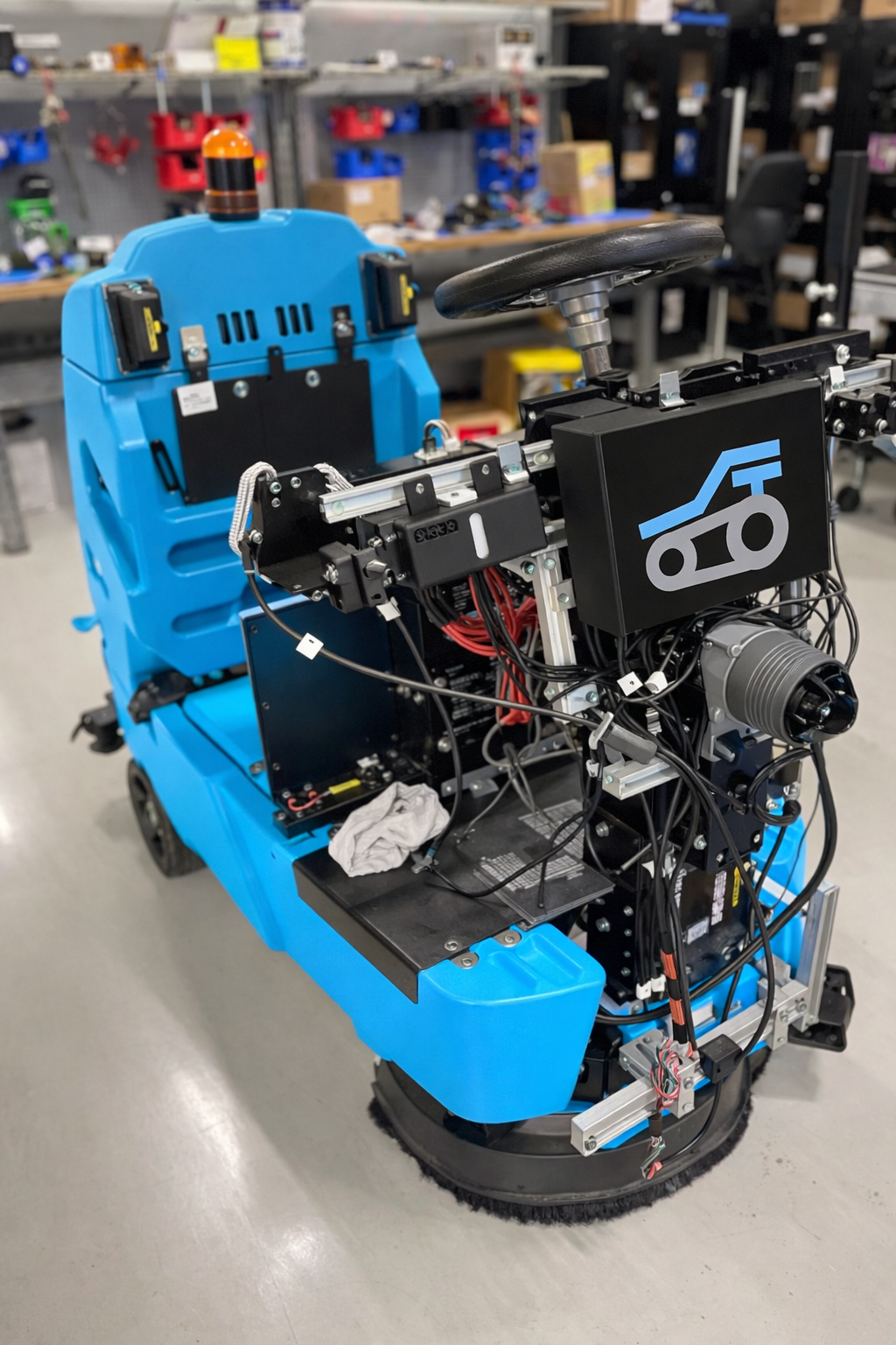 Machine converted to autonomous robot via retrofit